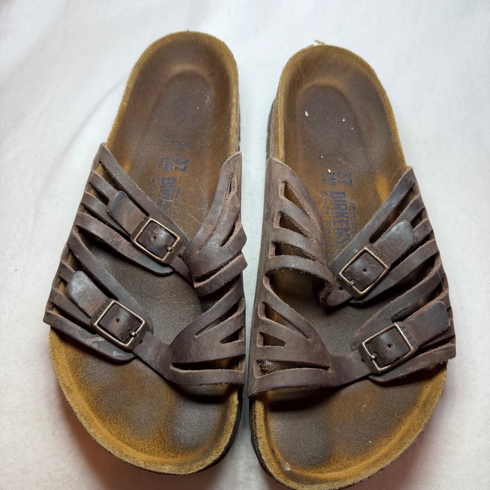 Birkenstock Granada Tobacco Brown Oiled Leather Sandals 37